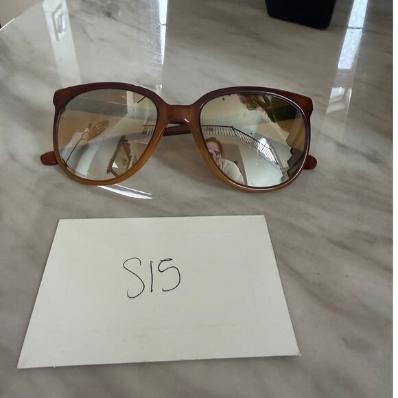 Vintage 80s Ray Ban Brown Polarized Yellow Mirror Lens Round Eye Sunglasses main image 6